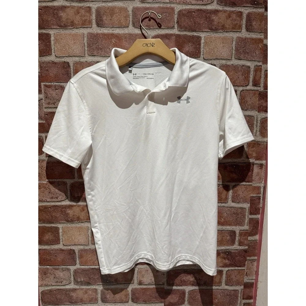 Under Armour Tactical HeatGear T-Shirt Men's Size XL Solid White ShortSlv Collar
